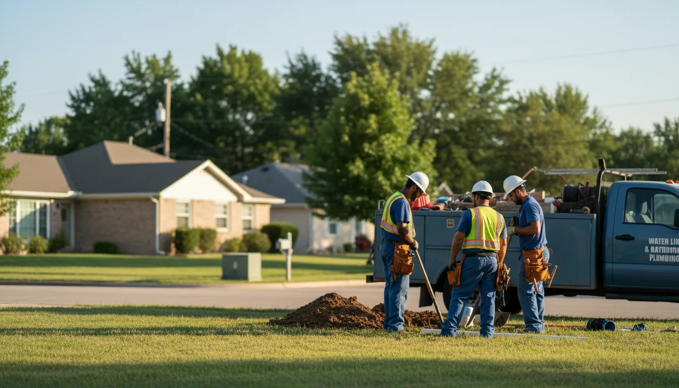 Residential water line and bathroom plumbing service in Greene, IA